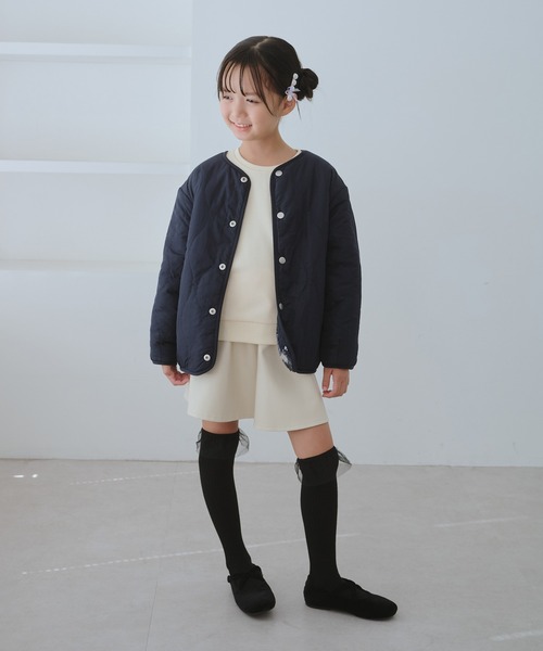 ROPE' PICNIC(ロペピクニック)の「【KIDS/キッズ】リバーシブルチェックボアブルゾン(ブルゾン・キッズ・ネイビー/ベージュ・S/M/L)」の12枚目の写真