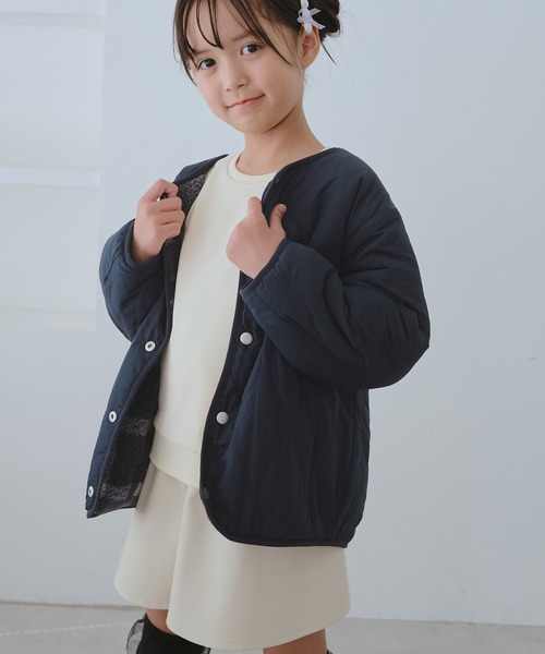 ROPE' PICNIC(ロペピクニック)の「【KIDS/キッズ】リバーシブルチェックボアブルゾン(ブルゾン・キッズ・ネイビー/ベージュ・S/M/L)」の13枚目の写真