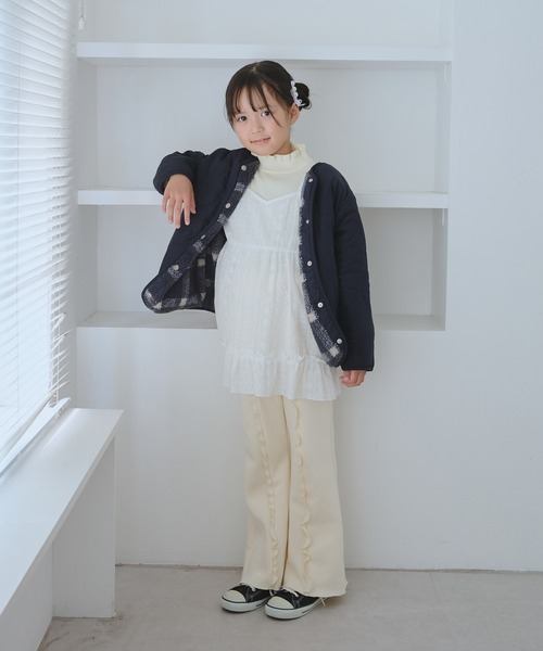 ROPE' PICNIC(ロペピクニック)の「【KIDS/キッズ】リバーシブルチェックボアブルゾン(ブルゾン・キッズ・ネイビー/ベージュ・S/M/L)」の14枚目の写真