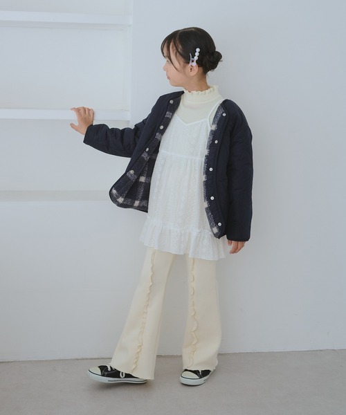 ROPE' PICNIC(ロペピクニック)の「【KIDS/キッズ】リバーシブルチェックボアブルゾン(ブルゾン・キッズ・ネイビー/ベージュ・S/M/L)」の16枚目の写真