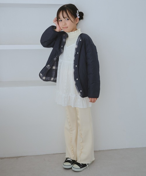 ROPE' PICNIC(ロペピクニック)の「【KIDS/キッズ】リバーシブルチェックボアブルゾン(ブルゾン・キッズ・ネイビー/ベージュ・S/M/L)」の17枚目の写真