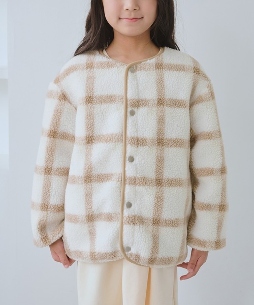 ROPE' PICNIC(ロペピクニック)の「【KIDS/キッズ】リバーシブルチェックボアブルゾン(ブルゾン・キッズ・ネイビー/ベージュ・S/M/L)」の18枚目の写真