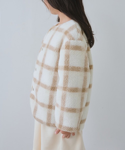 ROPE' PICNIC(ロペピクニック)の「【KIDS/キッズ】リバーシブルチェックボアブルゾン(ブルゾン・キッズ・ネイビー/ベージュ・S/M/L)」の19枚目の写真