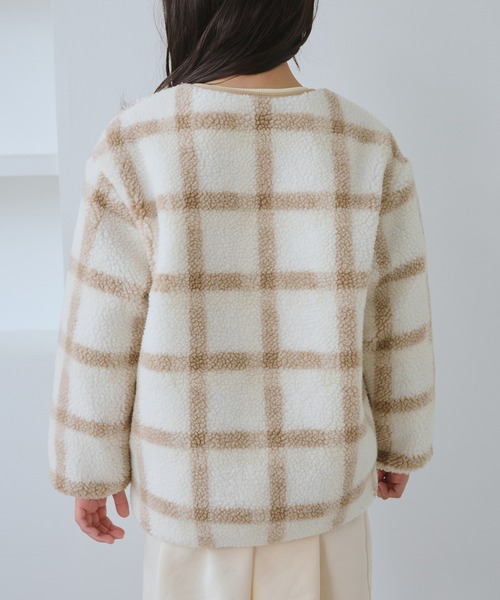 ROPE' PICNIC(ロペピクニック)の「【KIDS/キッズ】リバーシブルチェックボアブルゾン(ブルゾン・キッズ・ネイビー/ベージュ・S/M/L)」の20枚目の写真