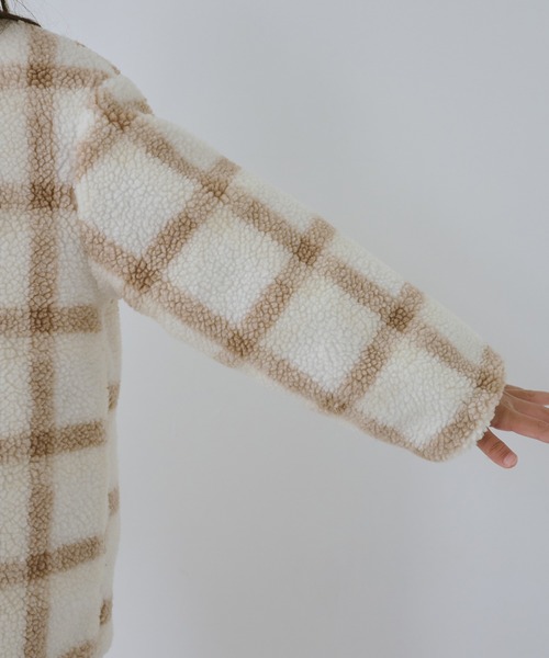 ROPE' PICNIC(ロペピクニック)の「【KIDS/キッズ】リバーシブルチェックボアブルゾン(ブルゾン・キッズ・ネイビー/ベージュ・S/M/L)」の22枚目の写真