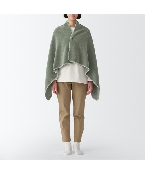 US製　ブランケット　170✖️220cm カーキ色　美品 両面使いシェニールブランケット 80×130cm（ブランケット