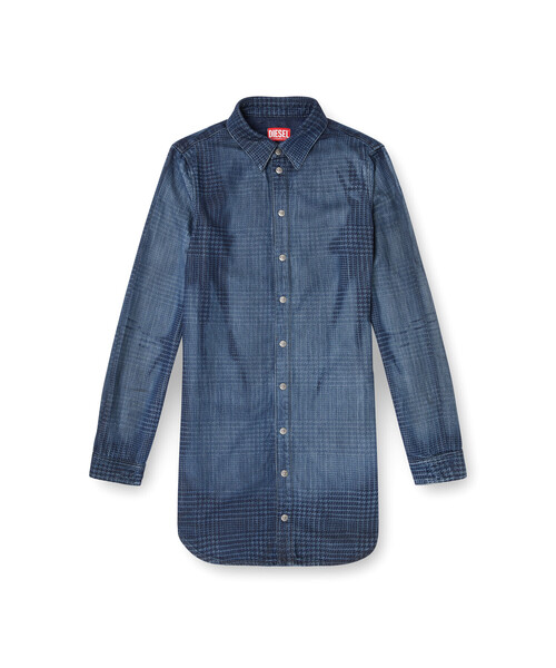 DIESEL(ディーゼル)の「ウィメンズ デニムシャツドレス DE-EAZY DRESS-S(シャツワンピース・レディース・インディゴブルー・LARGE/MEDIUM/SMALL/X-LARGE/XX-SMALL/X-SMALL)」の5枚目の写真