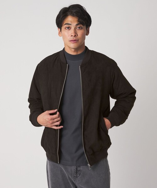 A DAY IN THE LIFE UNITED ARROWS(アデイインザライフユナイテッドアローズ)の「スエードライク 中綿ブルゾン<A DAY IN THE LIFE>(ブルゾン・メンズ・グレー系/ブラック/ネイビー・S/L/M)」の2枚目の写真