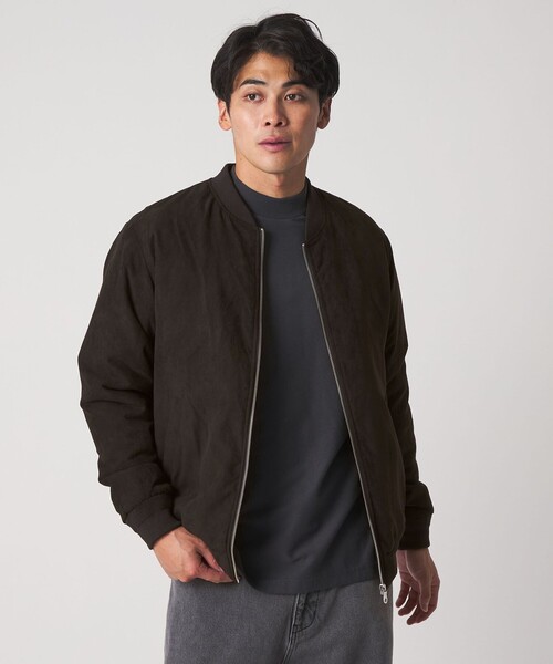 A DAY IN THE LIFE UNITED ARROWS(アデイインザライフユナイテッドアローズ)の「スエードライク 中綿ブルゾン<A DAY IN THE LIFE>(ブルゾン・メンズ・グレー系/ブラック/ネイビー・S/L/M)」の4枚目の写真