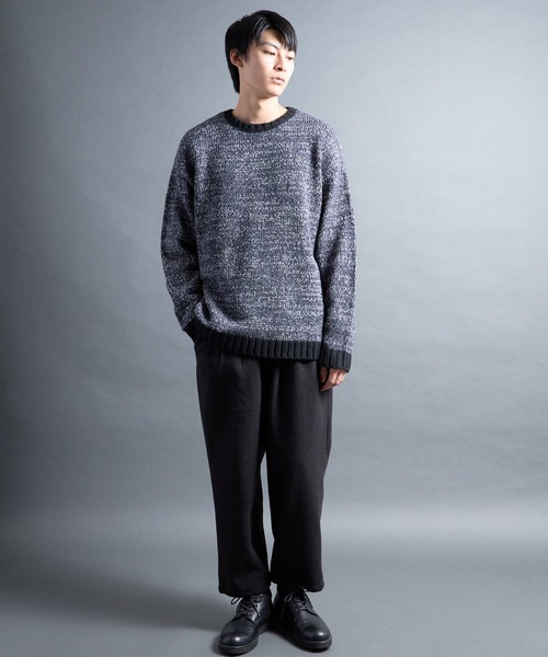 COMMON WARE（コモンウェアー）の「PF:AC MIX COLOR CREW NECK KNIT/ミックカラー クルーネックニット（ニット/セーター・メンズ・ネイビー/オレンジ/マスタード・1/2）」の7枚目の写真