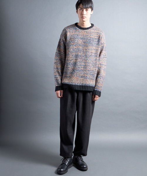 COMMON WARE（コモンウェアー）の「PF:AC MIX COLOR CREW NECK KNIT/ミックカラー クルーネックニット（ニット/セーター・メンズ・ネイビー/オレンジ/マスタード・1/2）」の13枚目の写真