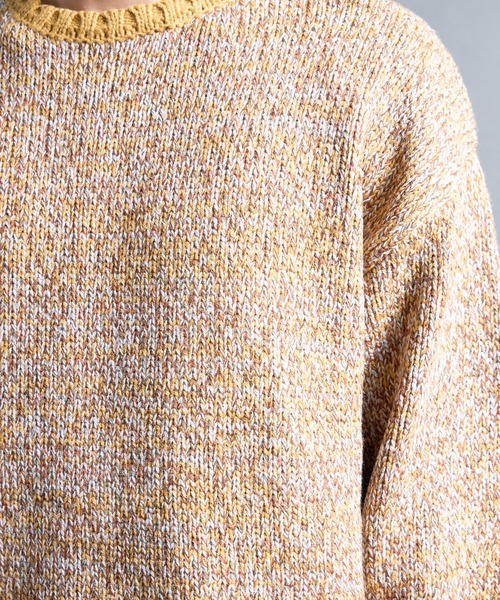 COMMON WARE（コモンウェアー）の「PF:AC MIX COLOR CREW NECK KNIT/ミックカラー クルーネックニット（ニット/セーター・メンズ・ネイビー/オレンジ/マスタード・1/2）」の19枚目の写真