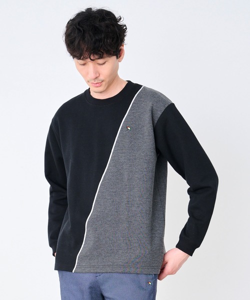 Arnold Palmer(アーノルドパーマー)の「カノコダブルフェイス ブロッキング ロングTシャツ(Tシャツ/カットソー・メンズ・ブラック/アッシュブラウン・LL/M/L)」の2枚目の写真