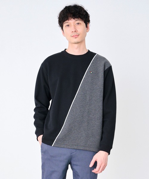 Arnold Palmer(アーノルドパーマー)の「カノコダブルフェイス ブロッキング ロングTシャツ(Tシャツ/カットソー・メンズ・ブラック/アッシュブラウン・LL/M/L)」の13枚目の写真