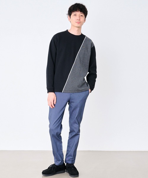 Arnold Palmer(アーノルドパーマー)の「カノコダブルフェイス ブロッキング ロングTシャツ(Tシャツ/カットソー・メンズ・ブラック/アッシュブラウン・LL/M/L)」の17枚目の写真