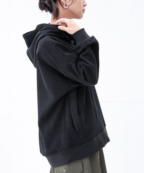 n'OrLABEL(ノアールレーベル)の「【保温】裏ベロアコーデュロイパーカー(パーカー・レディース・チャコール/モカ/ブラック・FREE)」の21枚目の写真