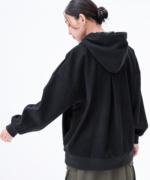n'OrLABEL(ノアールレーベル)の「【保温】裏ベロアコーデュロイパーカー(パーカー・レディース・チャコール/モカ/ブラック・FREE)」の22枚目の写真