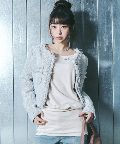 NICK&NICOLE(ニックアンドニコール)の「CHARLOTTE CROP TWEED JACKET_SKY BLUE(テーラードジャケット・レディース・その他・MEDIUM/LARGE)」の12枚目の写真