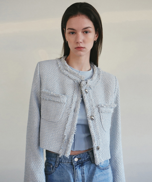 NICK&NICOLE(ニックアンドニコール)の「CHARLOTTE CROP TWEED JACKET_SKY BLUE(テーラードジャケット・レディース・その他・MEDIUM/LARGE)」の13枚目の写真
