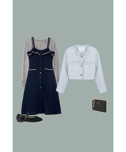 NICK&NICOLE(ニックアンドニコール)の「CHARLOTTE CROP TWEED JACKET_SKY BLUE(テーラードジャケット・レディース・その他・MEDIUM/LARGE)」の4枚目の写真