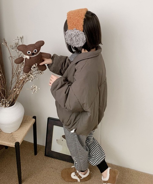 aimoha（アイモハ）の「【aimoha-KIDS-】ユーティリティ中綿ジャケット (AW)（ブルゾン・キッズ・チョコ/ライトグリーン・90㎝/100cm/110cm/120cm/130cm/140cm）」の9枚目の写真