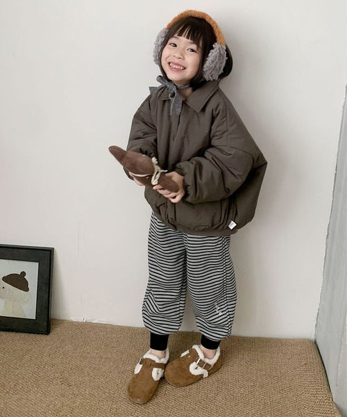 aimoha（アイモハ）の「【aimoha-KIDS-】ユーティリティ中綿ジャケット (AW)（ブルゾン・キッズ・チョコ/ライトグリーン・90㎝/100cm/110cm/120cm/130cm/140cm）」の5枚目の写真