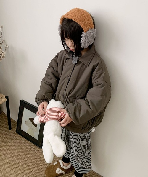 aimoha（アイモハ）の「【aimoha-KIDS-】ユーティリティ中綿ジャケット (AW)（ブルゾン・キッズ・チョコ/ライトグリーン・90㎝/100cm/110cm/120cm/130cm/140cm）」の8枚目の写真