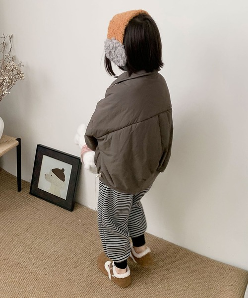 aimoha（アイモハ）の「【aimoha-KIDS-】ユーティリティ中綿ジャケット (AW)（ブルゾン・キッズ・チョコ/ライトグリーン・90㎝/100cm/110cm/120cm/130cm/140cm）」の6枚目の写真