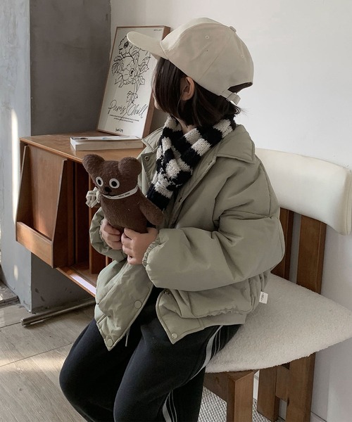 aimoha（アイモハ）の「【aimoha-KIDS-】ユーティリティ中綿ジャケット (AW)（ブルゾン・キッズ・チョコ/ライトグリーン・90㎝/100cm/110cm/120cm/130cm/140cm）」の12枚目の写真