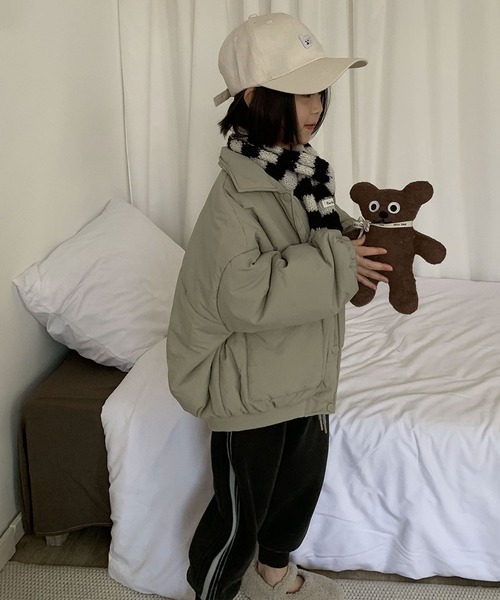 aimoha（アイモハ）の「【aimoha-KIDS-】ユーティリティ中綿ジャケット (AW)（ブルゾン・キッズ・チョコ/ライトグリーン・90㎝/100cm/110cm/120cm/130cm/140cm）」の13枚目の写真