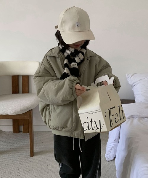 aimoha（アイモハ）の「【aimoha-KIDS-】ユーティリティ中綿ジャケット (AW)（ブルゾン・キッズ・チョコ/ライトグリーン・90㎝/100cm/110cm/120cm/130cm/140cm）」の14枚目の写真