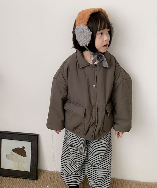 aimoha（アイモハ）の「【aimoha-KIDS-】ユーティリティ中綿ジャケット (AW)（ブルゾン・キッズ・チョコ/ライトグリーン・90㎝/100cm/110cm/120cm/130cm/140cm）」の7枚目の写真