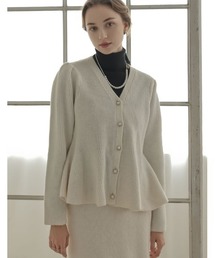 MEISM（ミズム）の「[MEISM by Re:EDIT][2025AW COLLECTION]畦編みペプラムラメニットカーディガン（カーディガン/ボレロ）」