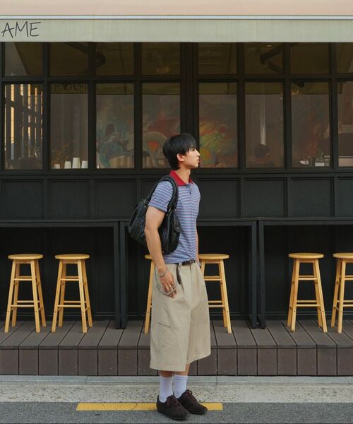DNSR(ディーエヌエスアール)の「ストライプクロップポロTシャツブルー(ポロシャツ・メンズ・その他・MEDIUM/LARGE/X-LARGE)」の3枚目の写真