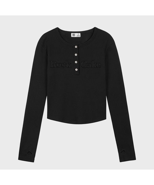 ROCKCAKE(ロックケーキ)の「Applique Logo Button Top - Black(Tシャツ/カットソー・レディース・その他・SMALL)」の1枚目の写真