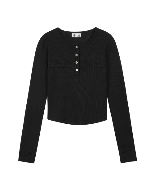 ROCKCAKE(ロックケーキ)の「Applique Logo Button Top - Black(Tシャツ/カットソー・レディース・その他・SMALL)」の2枚目の写真