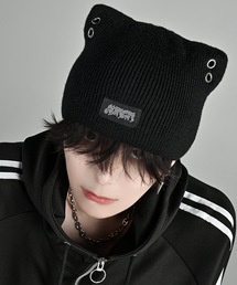 ADRER（アドラー）の「Cat ear metal eyelet knit beanie / キャットイヤー メタル アイレット ニット ビーニー（ニットキャップ/ビーニー・レディース）」