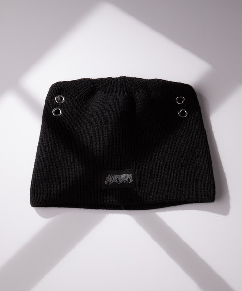 ADRER（アドラー）の「Cat ear metal eyelet knit beanie / キャットイヤー メタル アイレット ニット ビーニー（ニットキャップ/ビーニー・メンズ・ブラック・FREE）」の10枚目の写真