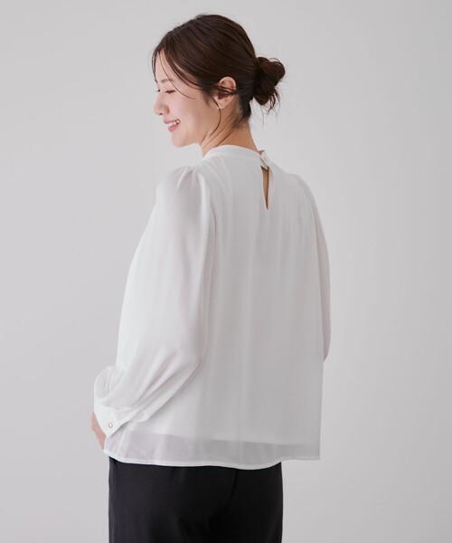 Jayro（ジャイロ）の「パール付ボウタイブラウス（シャツ/ブラウス・レディース・ブルー系その他4/ブラック/ライトグレー/レッド/ホワイト系その他・M）」の22枚目の写真