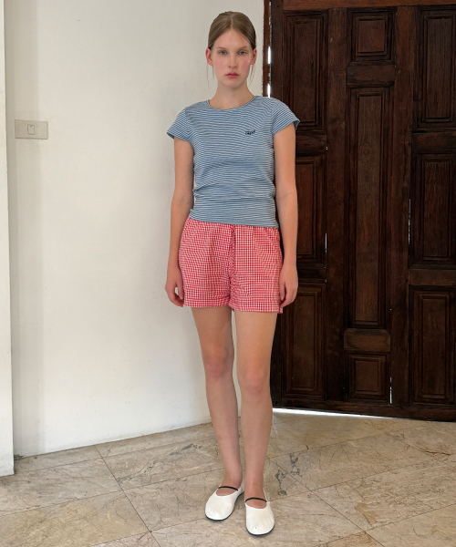 SINOON（シヌーン）の「Basic Point Label Shorts (Red)（その他パンツ・レディース・レッド・FREE）」の3枚目の写真
