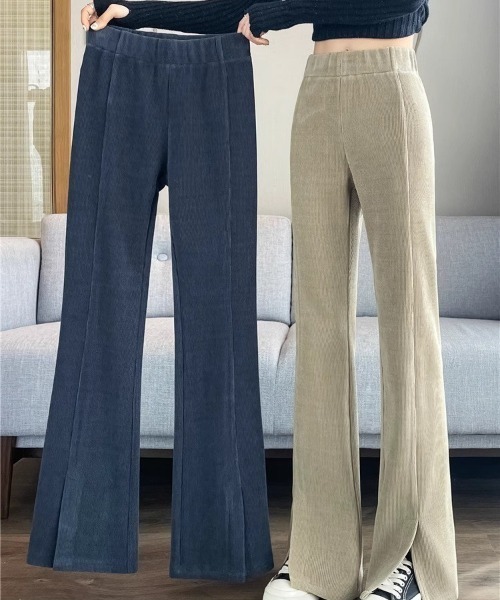 LAC-VERT(ラック・ヴェール)の「裏起毛フレアパンツ(その他パンツ・レディース・ブラック/グレー/ベージュ・MEDIUM/LARGE)」の6枚目の写真