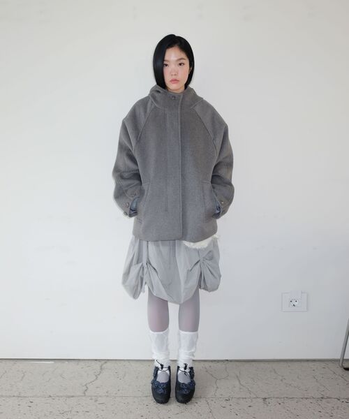 TYPESERVICE（タイプサービス）の「Hooded Half Coat [Gray]（チェスターコート・レディース・その他・FREE）」の7枚目の写真