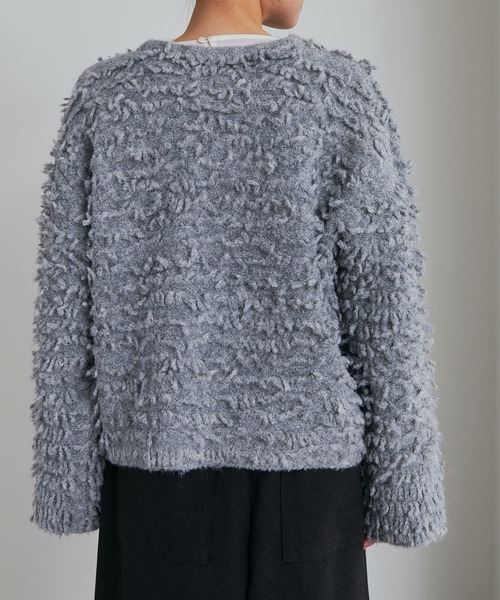 PUAL CE CIN（ピュアルセシン）の「ループフリンジニットカーディガン（カーディガン/ボレロ・レディース・ダークブラウン/グレー・FREE）」の18枚目の写真