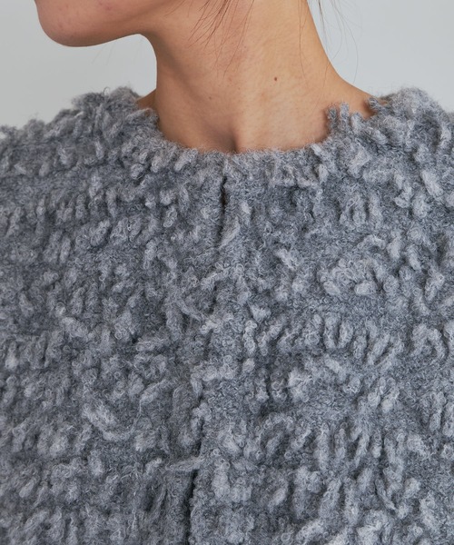 PUAL CE CIN（ピュアルセシン）の「ループフリンジニットカーディガン（カーディガン/ボレロ・レディース・ダークブラウン/グレー・FREE）」の19枚目の写真