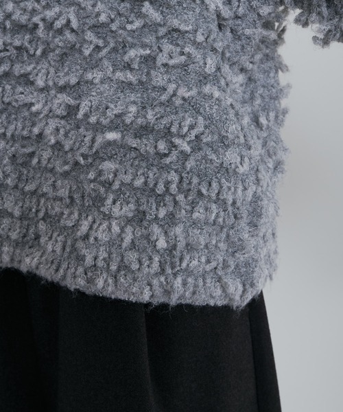 PUAL CE CIN（ピュアルセシン）の「ループフリンジニットカーディガン（カーディガン/ボレロ・レディース・ダークブラウン/グレー・FREE）」の22枚目の写真