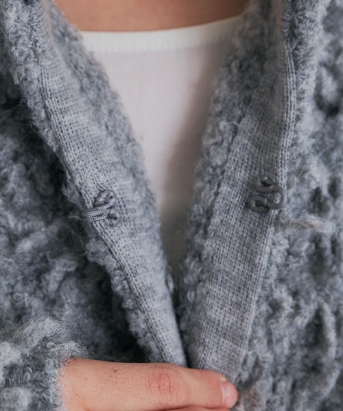 PUAL CE CIN（ピュアルセシン）の「ループフリンジニットカーディガン（カーディガン/ボレロ・レディース・ダークブラウン/グレー・FREE）」の20枚目の写真