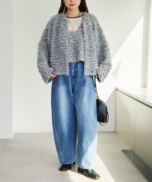 PUAL CE CIN（ピュアルセシン）の「ループフリンジニットカーディガン