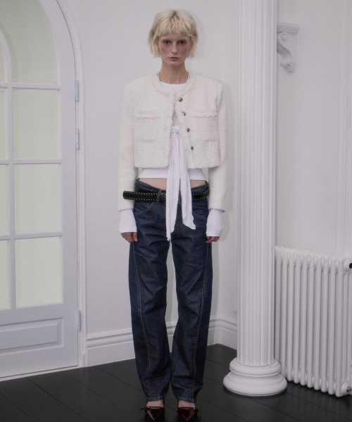 ROSEFRANTZ（ロゼフランツ）の「Fringe Crop Tweed Jacket [Ivory]（その他アウター・レディース・アイボリー・OS）」の2枚目の写真