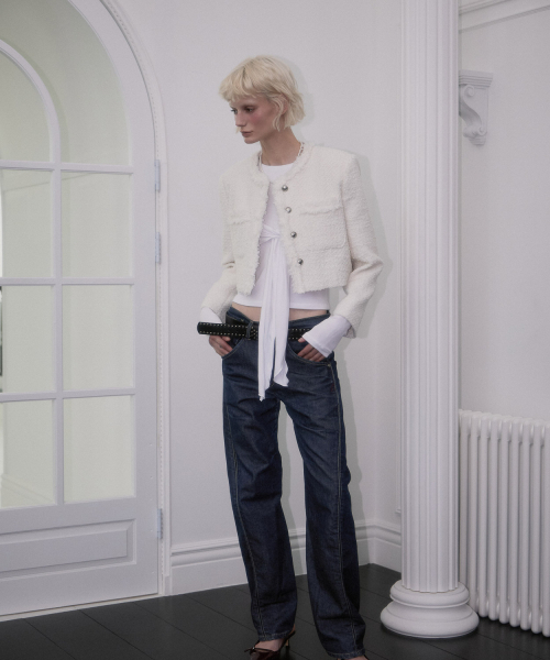 ROSEFRANTZ（ロゼフランツ）の「Fringe Crop Tweed Jacket [Ivory]（その他アウター・レディース・アイボリー・OS）」の5枚目の写真