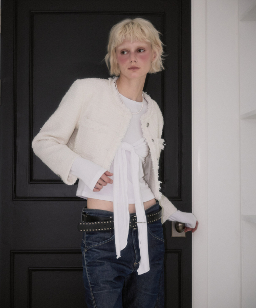 ROSEFRANTZ（ロゼフランツ）の「Fringe Crop Tweed Jacket [Ivory]（その他アウター・レディース・アイボリー・OS）」の10枚目の写真